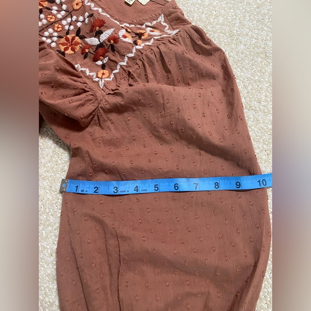 Max Studio Rust Embroidered Blouse - Picture 11 of 11